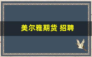 美尔雅期货 招聘(美尔雅期货公司)_https://www.xzdzcjn.com_上交所_第1张